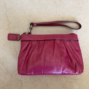 Coach Pink Patent Leather Wristlet